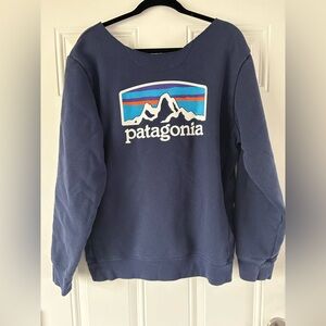 Patagonia Navy Sweatshirt with Mountain Logo